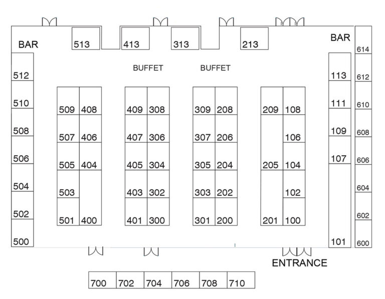 2023 West Floor Plan with Booth Numbers